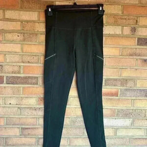 Athleta Green High-Rise Zip Pocket Leggings